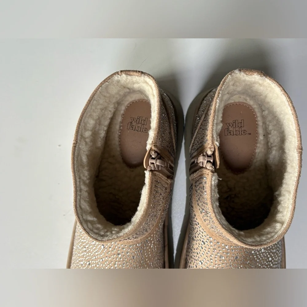 Wild Fable Missy Memory Foam Platform Bootie Rhinestone Embellishments size 8